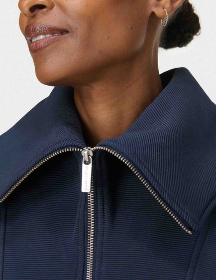 Sweaty Betty Peaceful Rib Half Zip Sweatshirt - Navy Blueimages3- The Sports Edit