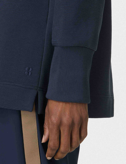 Sweaty Betty Peaceful Rib Half Zip Sweatshirt - Navy Blueimages4- The Sports Edit