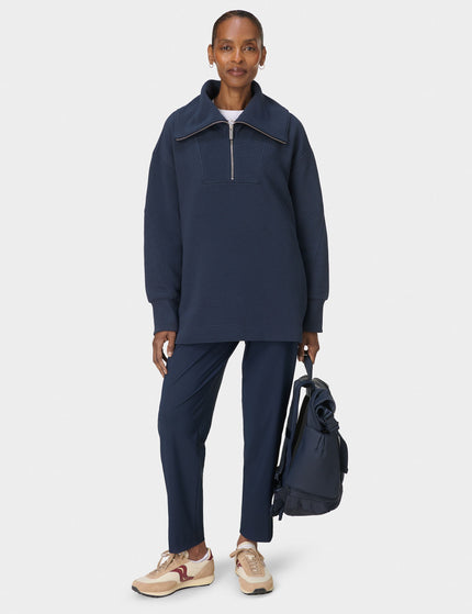 Sweaty Betty Peaceful Rib Half Zip Sweatshirt - Navy Blueimages6- The Sports Edit