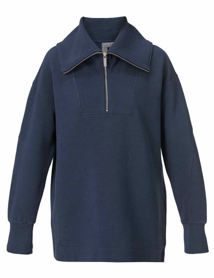 Sweaty Betty Peaceful Rib Half Zip Sweatshirt - Navy Blueimages8- The Sports Edit
