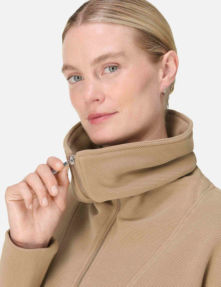 Sweaty Betty Peaceful Rib Half Zip Sweatshirt - Sepia Brownimages3- The Sports Edit