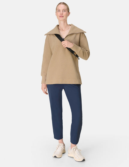 Sweaty Betty Peaceful Rib Half Zip Sweatshirt - Sepia Brownimages6- The Sports Edit