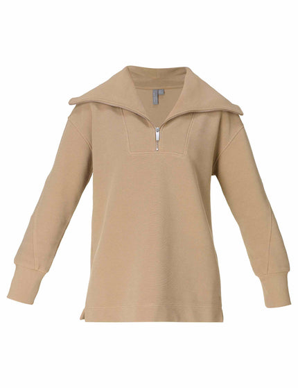 Sweaty Betty Peaceful Rib Half Zip Sweatshirt - Sepia Brownimages8- The Sports Edit