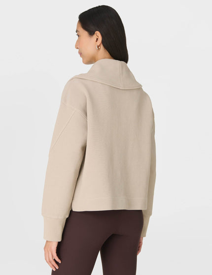 Sweaty Betty Peaceful Ribbed Half Zip Cropped Sweatshirt - Dusk Beigeimages2- The Sports Edit