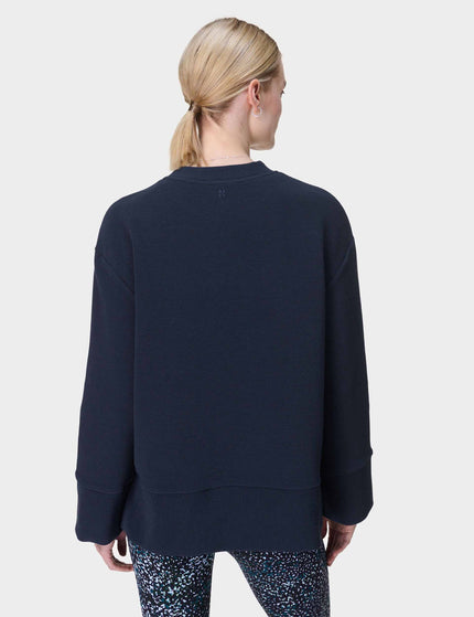 Sweaty Betty Peaceful Ribbed Sweatshirt - Navy Blueimages2- The Sports Edit