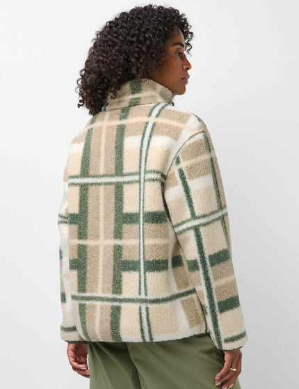 Sweaty Betty Plush Fleece Contrast Zip Up - Beige Macro SB Check Printimages2- The Sports Edit