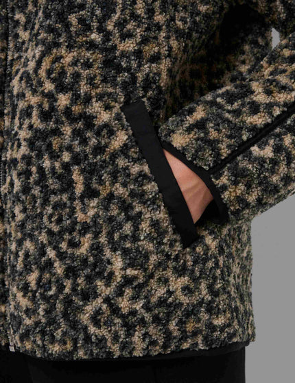 Sweaty Betty Plush Fleece Contrast Zip Up - Brown Ink Leopard Printimages4- The Sports Edit