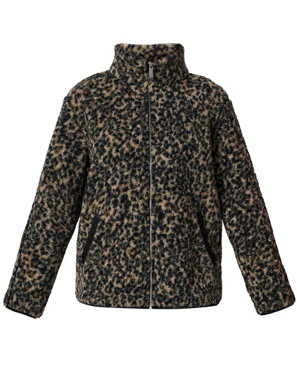 Sweaty Betty Plush Fleece Contrast Zip Up - Brown Ink Leopard Printimages7- The Sports Edit