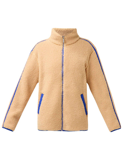 Sweaty Betty Plush Fleece Contrast Zip Up - Desert Beige/Prussian Blueimages6- The Sports Edit