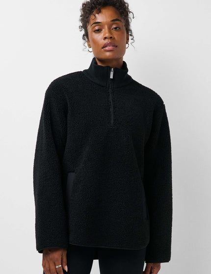 Sweaty Betty Plush Fleece Ribbed Half Zip - Blackimages1- The Sports Edit