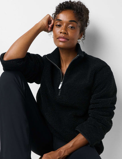 Sweaty Betty Plush Fleece Ribbed Half Zip - Blackimages4- The Sports Edit