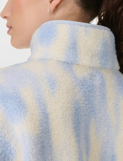 Sweaty Betty Plush Half Zip Fleece - Blue Waterfall Texture Printimages3- The Sports Edit