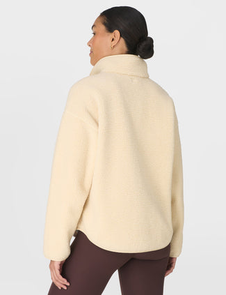 Plush Half Zip Fleece - Buttermilk Beige