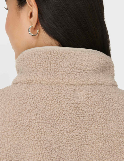 Sweaty Betty Plush Textured Zip Up Fleece - Dusk Beigeimages3- The Sports Edit