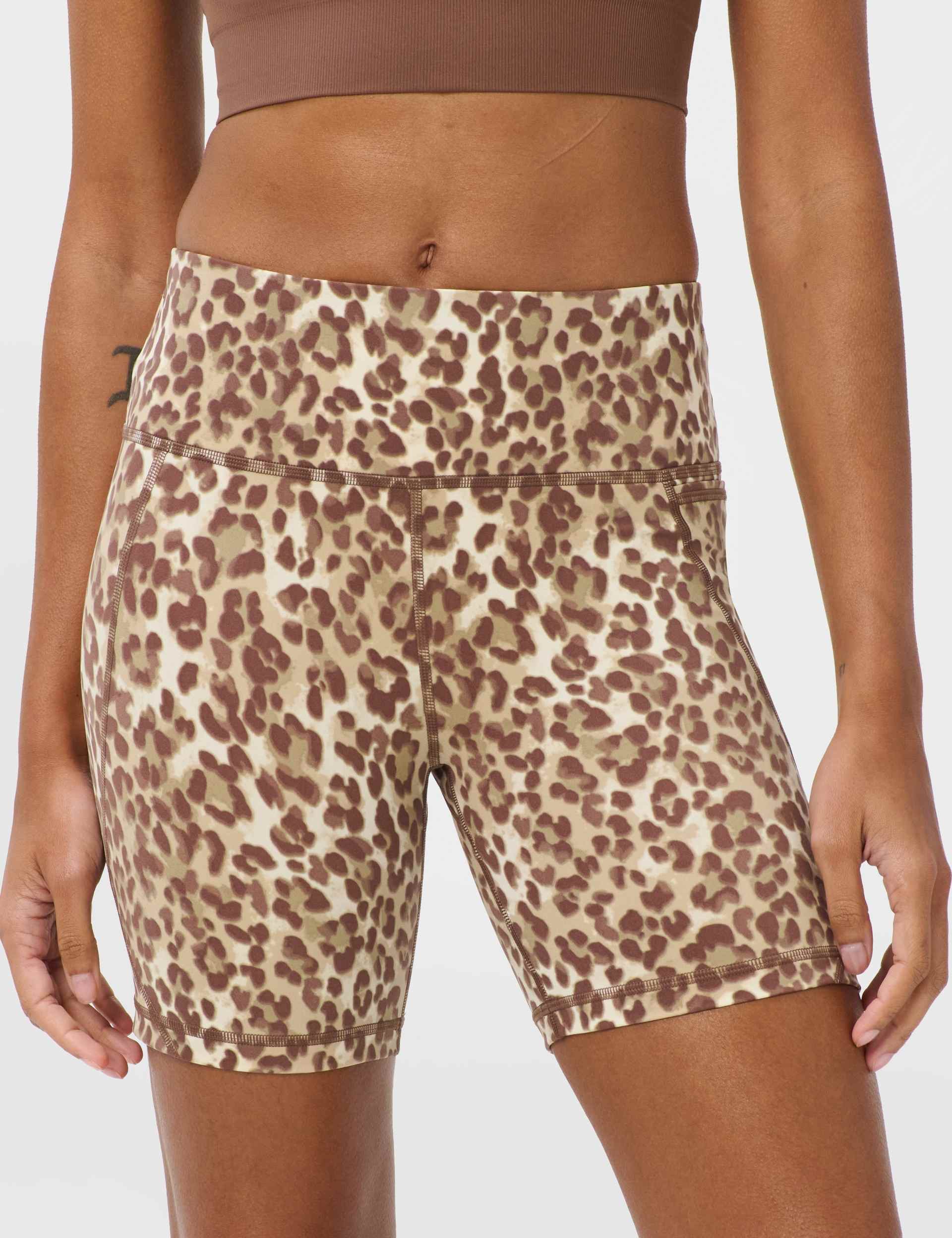 Power 6" Cycling Shorts Ink Leopard Print