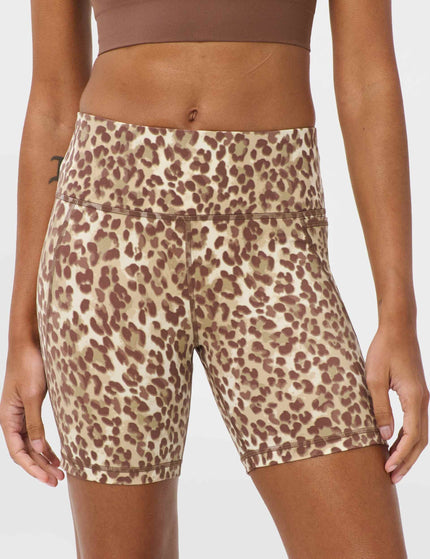 Sweaty Betty Power 6" Cycling Shorts - Beige Ink Leopard Printimages1- The Sports Edit