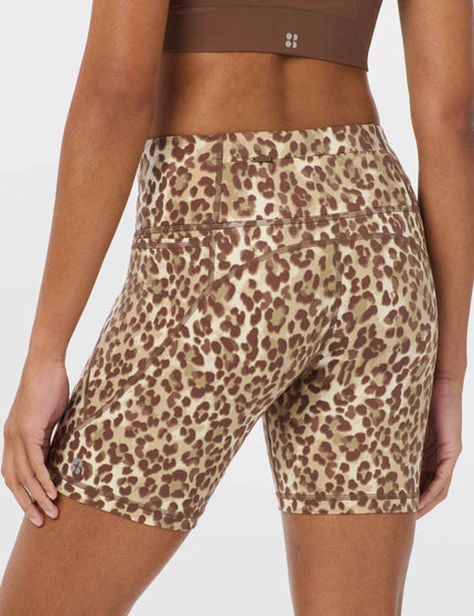 Sweaty Betty Power 6" Cycling Shorts - Beige Ink Leopard Printimages2- The Sports Edit