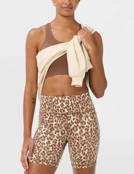 Sweaty Betty Power 6" Cycling Shorts - Beige Ink Leopard Printimages6- The Sports Edit