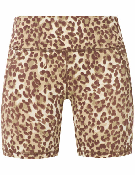Sweaty Betty Power 6" Cycling Shorts - Beige Ink Leopard Printimages8- The Sports Edit