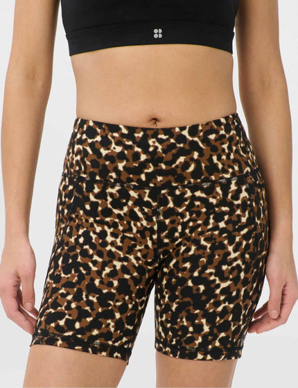 Sweaty Betty Power 6" Cycling Shorts - Brown Offbeat Animal Printimages1- The Sports Edit