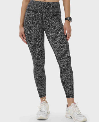 Power 7/8 Gym Leggings - Black Micro Dot Print