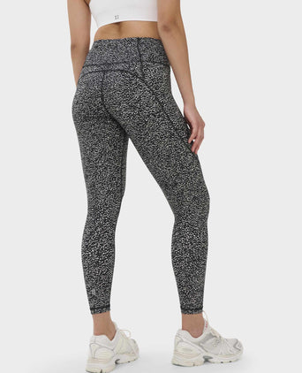 Power 7/8 Gym Leggings - Black Micro Dot Print