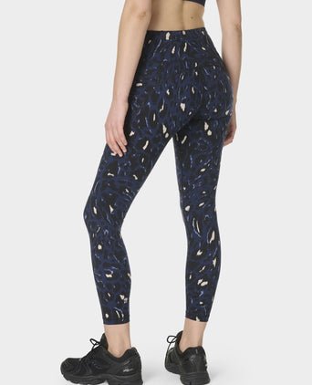 Power 7/8 Gym Leggings - Blue Abstract Leopard Print