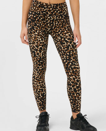 Power 7/8 Gym Leggings - Brown Offbeat Animal Print