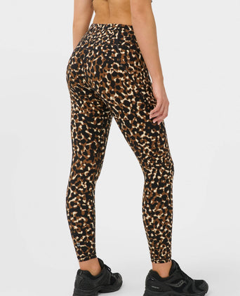 Power 7/8 Gym Leggings - Brown Offbeat Animal Print