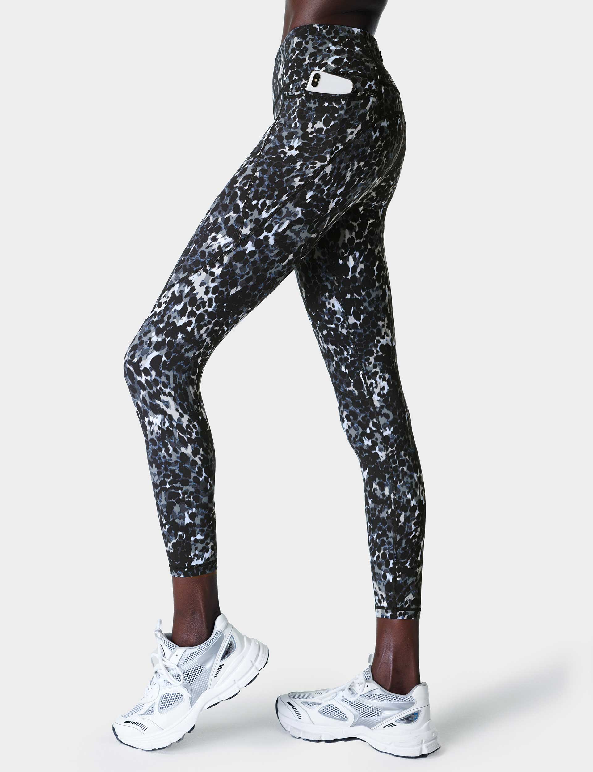 Black Power 7/8 gradient dot-print jersey leggings, Sweaty Betty