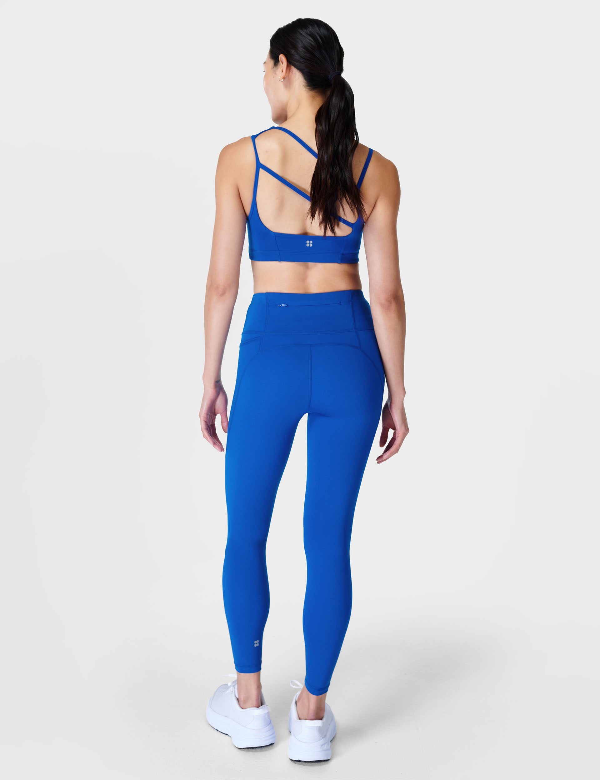 Power 7/8 Workout Leggings - Blue Gradient Tiger Print, Women's Leggings