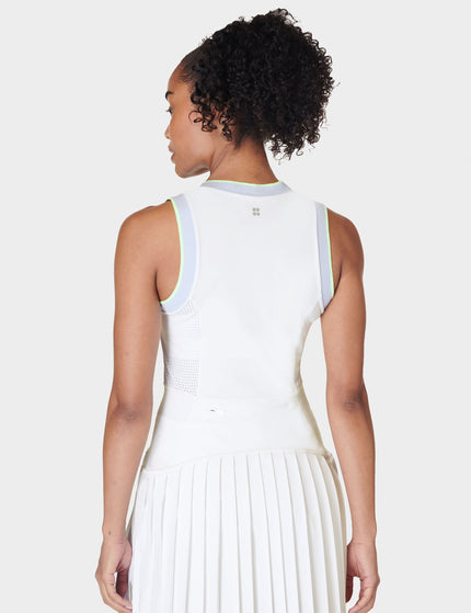 Sweaty Betty Power Ace Mix Pleat Tennis Dress - Whiteimages2- The Sports Edit