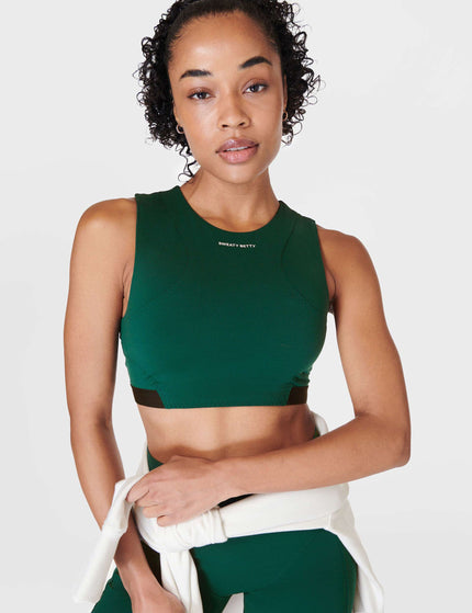 Sweaty Betty Power Advantage Bra Top - Retro Greenimages3- The Sports Edit