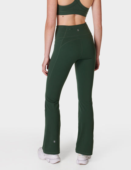 Sweaty Betty Power Bootcut Wrap Waist Gym Trousers - Trek Greenimages2- The Sports Edit