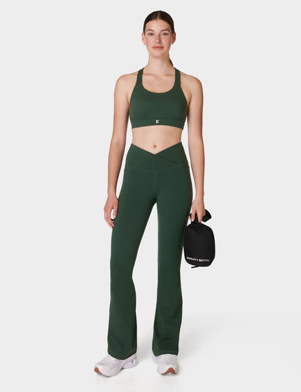 Sweaty Betty Power Bootcut Wrap Waist Gym Trousers - Trek Greenimages6- The Sports Edit