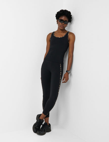 Sweaty Betty Power Contrast Binding Tank - Black Brown Ink Leopard Printimages5- The Sports Edit