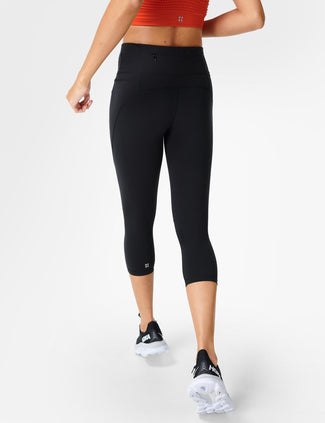 Power Cropped Gym Leggings - Black