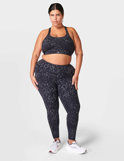 Sweaty Betty Power Medium Support Sports Bra - Black Reflective Leopard Printimages3- The Sports Edit