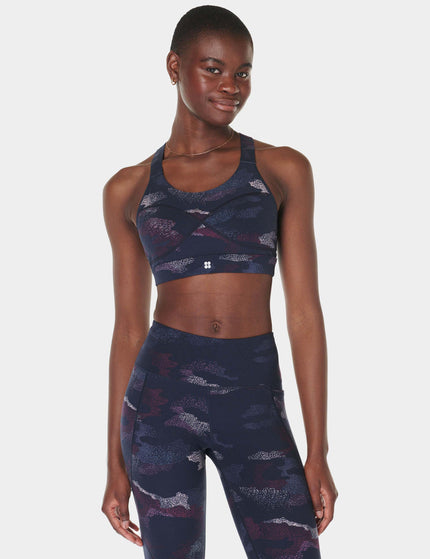 Sweaty Betty Power Medium Support Sports Bra - Blue Spray Camo Printimages1- The Sports Edit