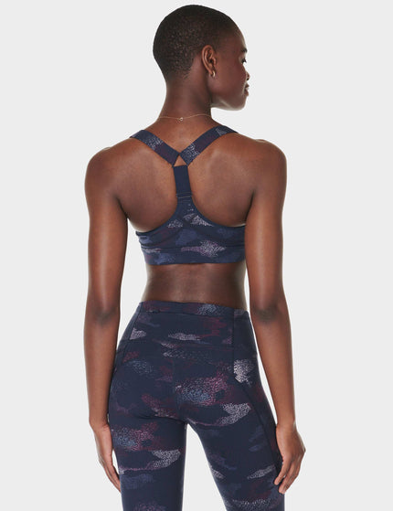 Sweaty Betty Power Medium Support Sports Bra - Blue Spray Camo Printimages2- The Sports Edit