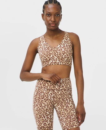 Power Pulse Bra - Beige Ink Leopard Print