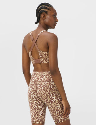 Power Pulse Bra - Beige Ink Leopard Print