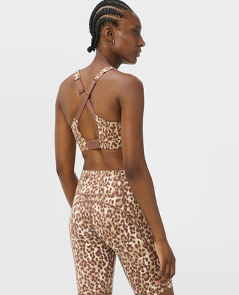 Power Pulse Bra - Beige Ink Leopard Print