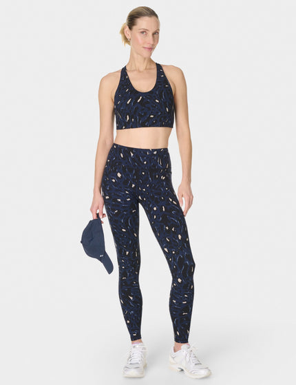 Sweaty Betty Power Racer Bra - Blue Abstract Leopard Printimages5- The Sports Edit