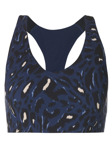Sweaty Betty Power Racer Bra - Blue Abstract Leopard Printimages6- The Sports Edit