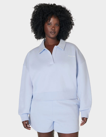 Sweaty Betty Powerhouse Collared Sweatshirt - Salt Blueimages1- The Sports Edit