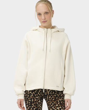 Premium Brushed Zip Through - Dove White