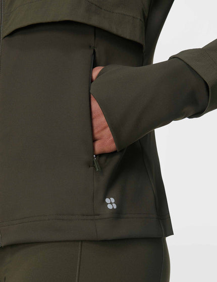 Sweaty Betty Pro Run Water Resistant Run Jacket - Nori Greenimages5- The Sports Edit