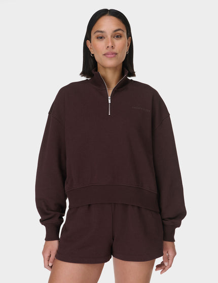 Sweaty Betty Revive Crop Half Zip - Sable Brownimages1- The Sports Edit