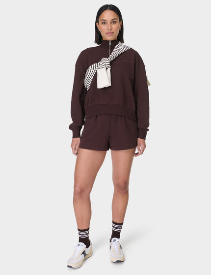 Sweaty Betty Revive Crop Half Zip - Sable Brownimages5- The Sports Edit